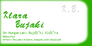 klara bujaki business card